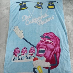 Vintage 1987 The California Raisins Beach Towel Blue Singing 80's approx 60 x 29 - Picture 1 of 10