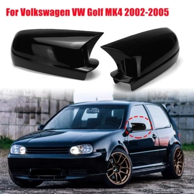 Tapa de cubierta de espejo retrovisor lateral OX negro brillante para Volkswagen VW Golf MK4 2002-2005 Foto 1 de 4