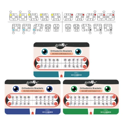 Dental Orthodontic Brackets MIM Monoblock Braces Mini Roth MBT 018 022 345 Hooks - Image 1 of 4