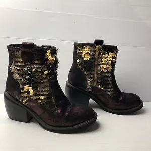 IRREGULAR CHOICE Sequinned Mid Heel Ankle Boots - Size 5.5-6 - Picture 1 of 9