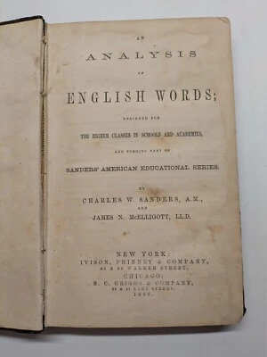 1863 - An Analysis of English Words -for Higher Classes in Schools and Academies - Image 1 of 4