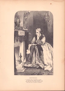 Impresión artística vintage - 1877 - Introspección - Niña en pensamiento - Imagen 1 de 1
