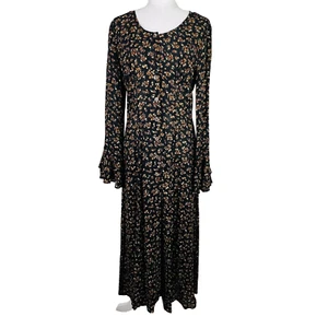 Carole Little Street Wear Size 8 Button Up Floral Midi Dress Butterfly Sleeve - Picture 1 of 11