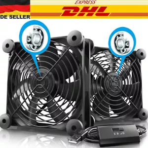 Doppel Lüfter PC Ventilator lüfter 124 mm PC Gehäuselüfter Fan 5V USB Profi DHL - Bild 1 von 19
