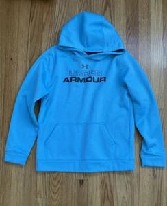 Under Armour Boys Rival Graphic Loose Blue Hoodie Pullover YXL Extra Large - Picture 1 of 1