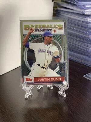 2020 Topps Finest Flashbacks Justin Dunn RC - 140 - Mariners Rookie Card - Image 1 of 3