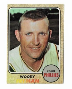 Tarjeta coleccionable de béisbol Woody Fryman 1968 Topps #112 de los Filis de Filadelfia - Imagen 1 de 2