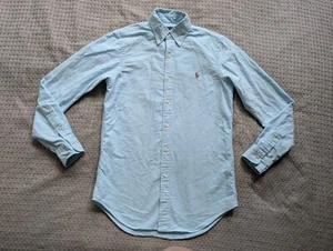 Ralph Lauren Oxford Shirt Adult Extra Small Baby Blue Button Down Long Sleeve - Picture 1 of 15