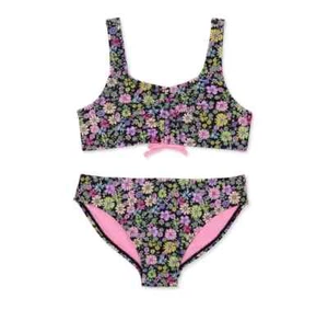 Wonder Nation Girls Floral 2 Pc Bikini, UPF 50, Size XL  (14/16) - Picture 1 of 3