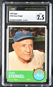 1963 Topps #233 Casey Stengel New York Mets - CSG 2,5 buono+ - Foto 1 di 2