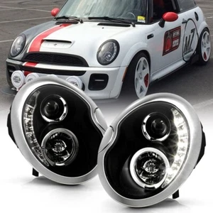 FARI ANTERIORI LED ANGEL EYES NERO PER MINI COOPER R50 R52 R53 01-06 FANALI - Imagen 1 de 8