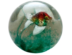 Fermacarte pesce acquario Murano vintage vetro lavorato a lume Venezia Magnum 11,5 cm - Foto 1 di 14