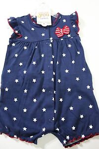 Carter's Just One You Baby Girls' Blue Ruffle Sleeve Romper Size 6M