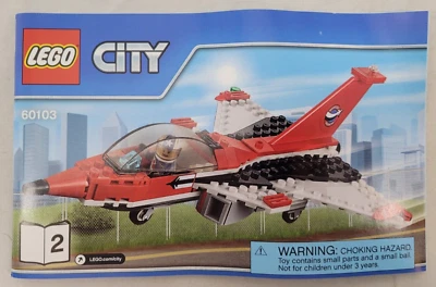LEGO CITY: Stunt Jet with Pilot ~ 60103/#2 ~ INSTRUCTION MANUAL ONLY - Image 1 of 4