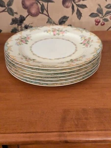 6- VINTAGE NORITAKE JASMINE #585 DINNER PLATES(10") - Picture 1 of 5
