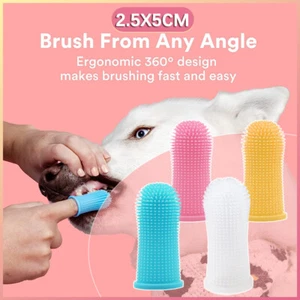 Pet Finger Toothbrush Safe Silicone Dental Care for Dogs & Cats 360 Clean AU - Picture 1 of 20