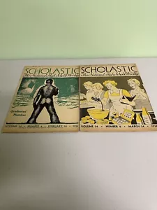 2- VINTAGE SCHOLASTIC- THE NATIONAL HIGH SCHOOL WEEKLY 1934 - Foto 1 di 7