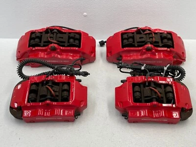 08 09 10 Juego de pinzas de freno delanteras traseras Brembo rojas Porsche Cayenne GTS 1488 OEM Foto 1 de 4