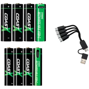COAST ZITHION-X AA/AAA USB-C Rechargeable Lithium Batteries 8 Pack - Picture 1 of 3