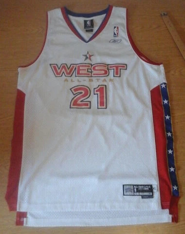 West All-Star Jersey 21 Duncan Spurs NBA Reebok XL +2 Denver 2005 Cover