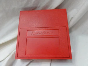 Flip ’ n ’ File / 10 Floppy 5.25" Plastic Disc Holder Case ~ Red - Picture 1 of 13