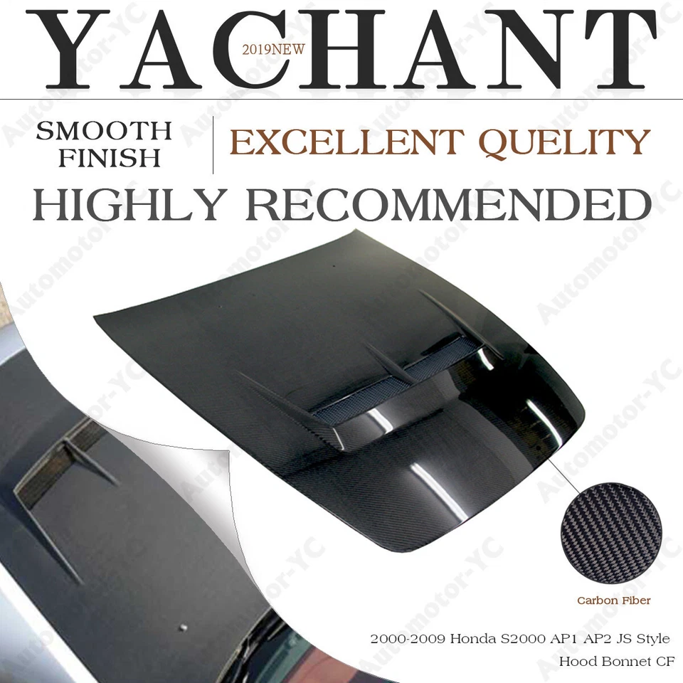 Kit de cubierta de motor capó delantero estilo JS de carbono para 00-09 Honda S2000 AP1 AP2 Foto 1 de 4