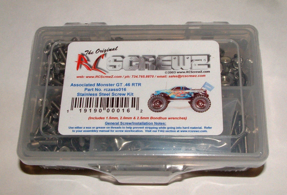 MONSTER GT 4.6 RC SCREWZ SCREW SET STAINLESS STEEL ASS016 - Image 1 of 1