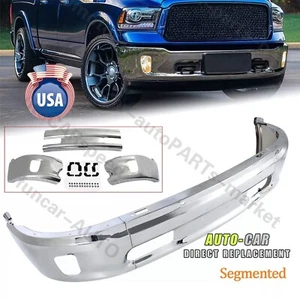 Front Chrome Steel Bumper For 2013-2018 Ram 1500 w/ Fog Light Holes 68160853AB - Picture 1 of 21