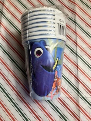 Finding Dory Nemo Paper Cups Birthday Party Supplies 8 Per Package 9 oz New - Image 1 of 4
