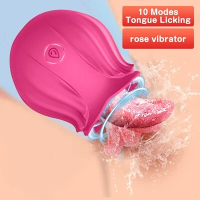 Vibrador para lamer rosas consolador chupador de clítoris masajeador de punto G juguetes sexuales para mujeres Foto 1 de 4