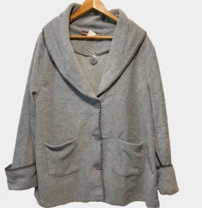 Tudor Women's Court Fleece Jacket with buttons Gray Large NEW! - Picture 1 of 3