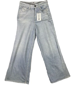 AnotherChill Women Light Wash High Waisted Relaxed Wide-Leg Denim Jeggings - MED - Picture 1 of 6
