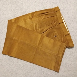 Men's LANDS END brown pleated cuffed corduroy pants size 36 x 32 - NEW - Picture 1 of 5
