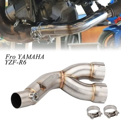 Slip On Modified Exhaust Mid Link Pipe Connect System For Yamaha YZF R6 2006-23 Foto 1 de 4