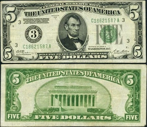 FR. 1951 C $5 1928-A Federal Reserve Note Philadelphia C-A Block VF+ - Picture 1 of 3