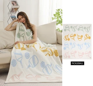 ComfyLuxe Multi-Colored Pickleball Pattern Throw Blanket - Picture 1 of 7