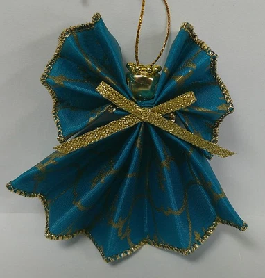 Adorno de ángel verde azulado y dorado NUEVO hecho a mano Foto 1 de 2