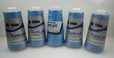 Coats & Clark Talon SureLock Thread Spool, 3000 Yds, Blue color #218 lot of 5 - Image 1 of 4