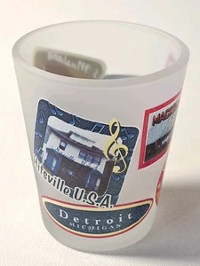 Vintage Detroit Michigan Schnapsglas matt Motown Bridge Ford Wrap Around S51 - Bild 1 von 6