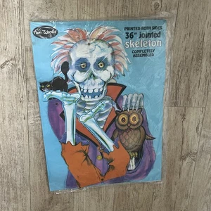 Vintage neu versiegelt 36" Skelett Halloween Dekoration doppelseitig verbunden - Bild 1 von 7