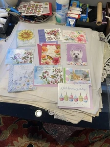 10er Set verschiedene Geburtstagsgrußkarten - Blumen, süße & malerische Designs - Neu - Bild 1 von 11