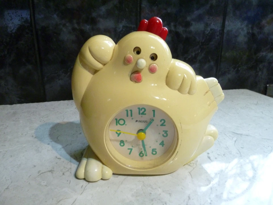VINTAGE ROSS HUHN WECKER FUNKTIONIERT - Bild 1 von 4