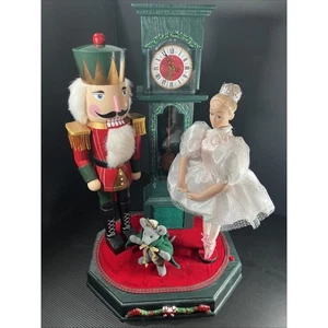 *RARE* 1998 Holiday Creations Animated NUTCRACKER & BALLERINA MUSICAL-CLOCK 22"H - Picture 1 of 21