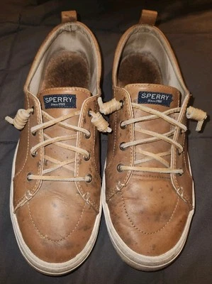 Mujer Mujer SPERRY Top Deslizante Cuero Tostado Zapatos Talla 11 STS84256 DEFECTOS  Foto 1 de 4