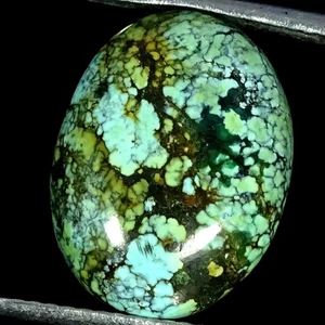 8.50 Cts Natural Oval Tibet Turquoise Top Quality Cabochon Gemstone 11X15X6MM - Picture 1 of 6