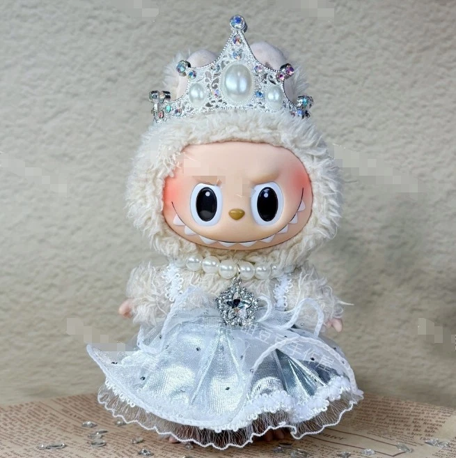 (No Toys) Dress for POP MART LABUBU The Monsters Plush Doll Crown Princess Skirt - Imagem 1 de 4