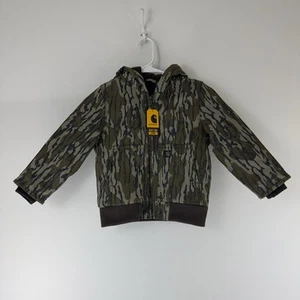 Carhartt Boys Camo Hooded Jacket 4T NWT Insulated Canvas Mossy Oak - Picture 1 of 9