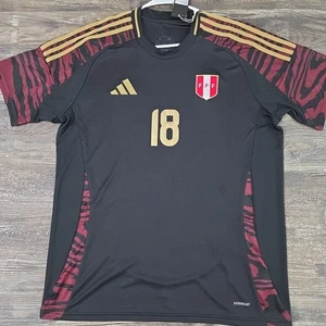 2024 Adidas Peru Away Soccer Jersey Andre Carrillo Men XL World Cup Conmebol - Picture 1 of 2