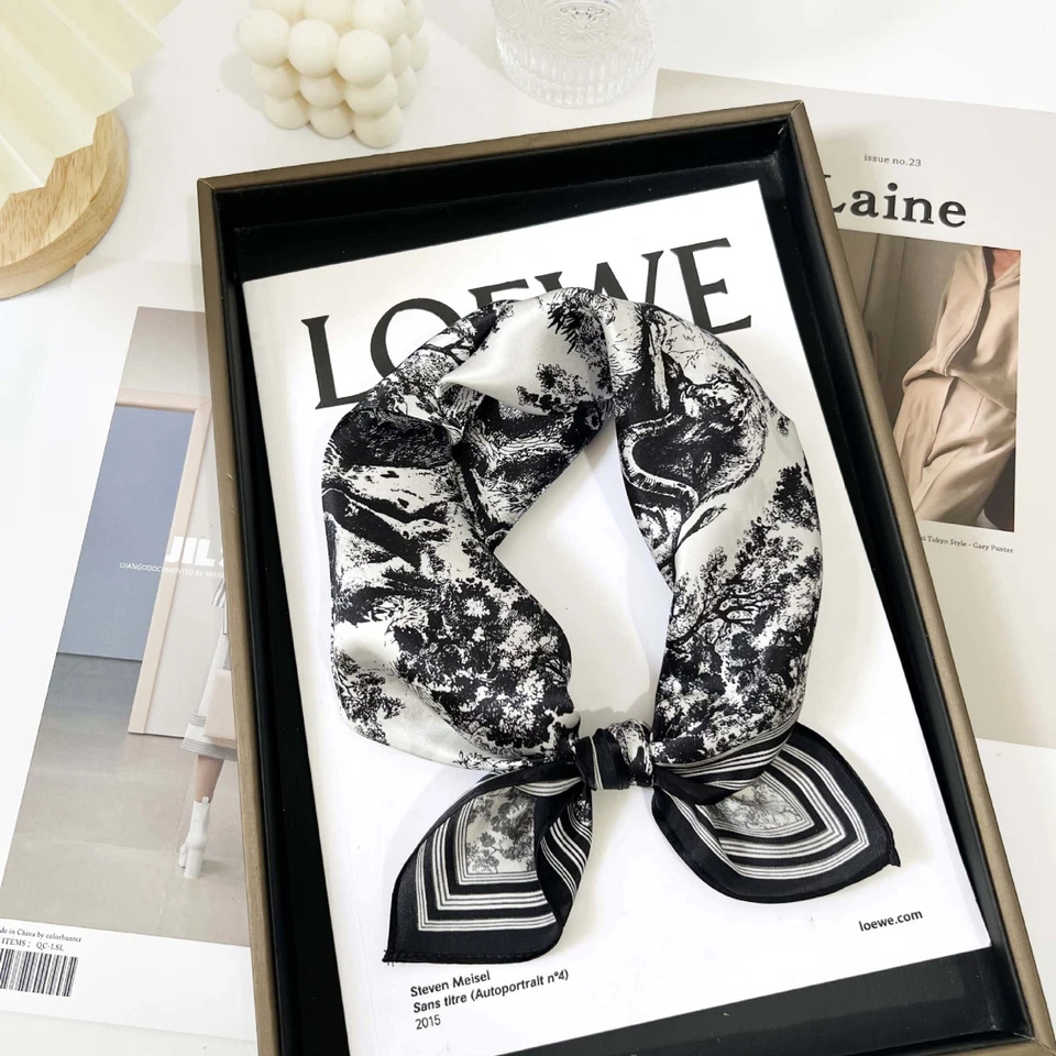 100% Pure Silk Square Scarf Women Silk Neckerchief Bandanna Hair Scarf 21"x21" - Image 1 of 1