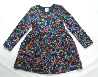 Vestido Hanna Anderson Niñas Talla 110cm US 5 Azul Marino Colorido Arco Iris Foto 1 de 4